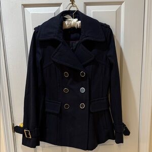Express Navy Double-Breasted Pea Coat